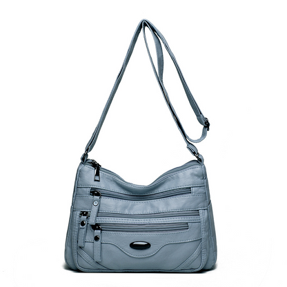 🔥💟Nová crossbody kabelka, všestranná a elegantná, s viacerými priehradkami, vhodná pre ženy stredného veku, s pranou povrchovou úpravou.