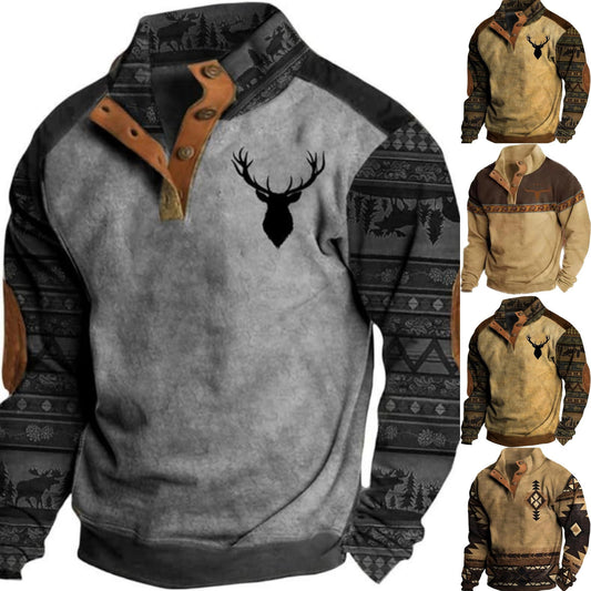 🔥Nowa promocja, 43% zniżki 🔥【S-5XL】Męska casualowa bluza z kapturem z nadrukiem 3D i ociepleniem, w stylu amerykańskim streetwear, idealna na jesień i zimę