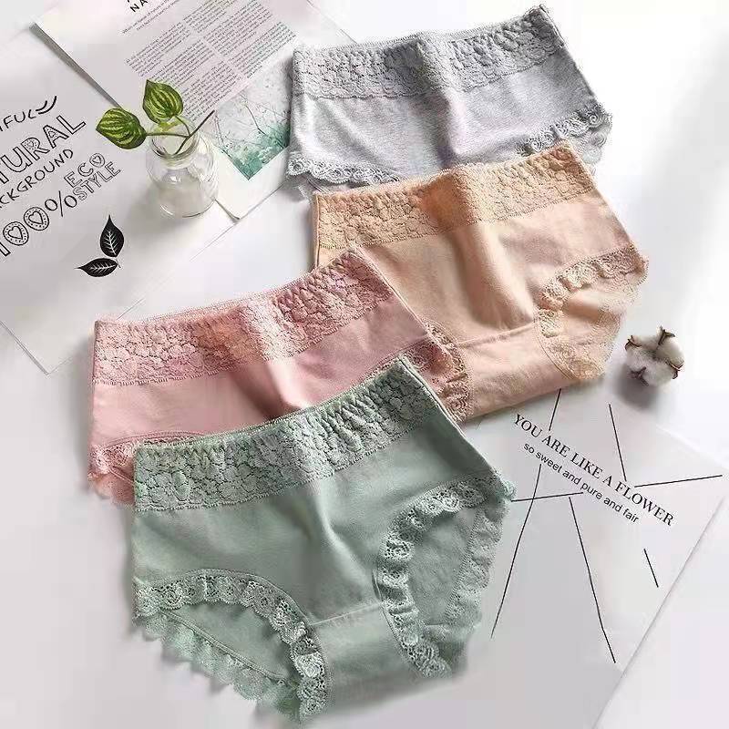💞【M-2XL】【6 sztuk】👙Damskie oddychające bawełniane bezszwowe majtki o średnim stanie, antybakteryjne, wygodne