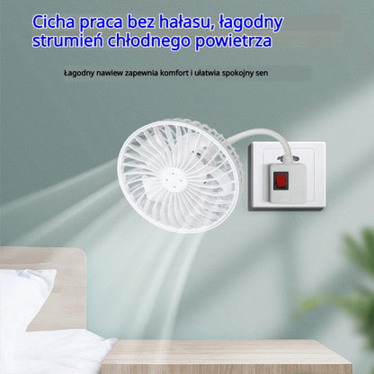 🔌💨 Mini wentylator obrotowy 360° do gniazdka – mocne chłodzenie do kuchni, łazienki, sypialni i biura