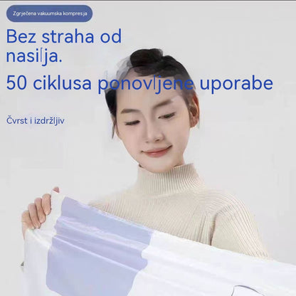 🧳【Set od 5 dijelova】💨 Velika, stlačiva vakuumska vrećica za pohranu: nije potrebna pumpa, nepropusna je i idealna za uštedu prostora u koferima i kod kuće ✈️