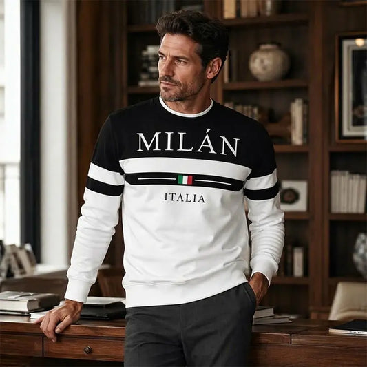 【S-6XL】Muške majice dugih rukava s natpisom „Milano Italia”