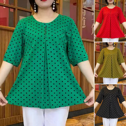 ❤️【Rabat 100 zł】 Nowa koszulka z krótkim rękawem z nadrukiem w kropki 2026