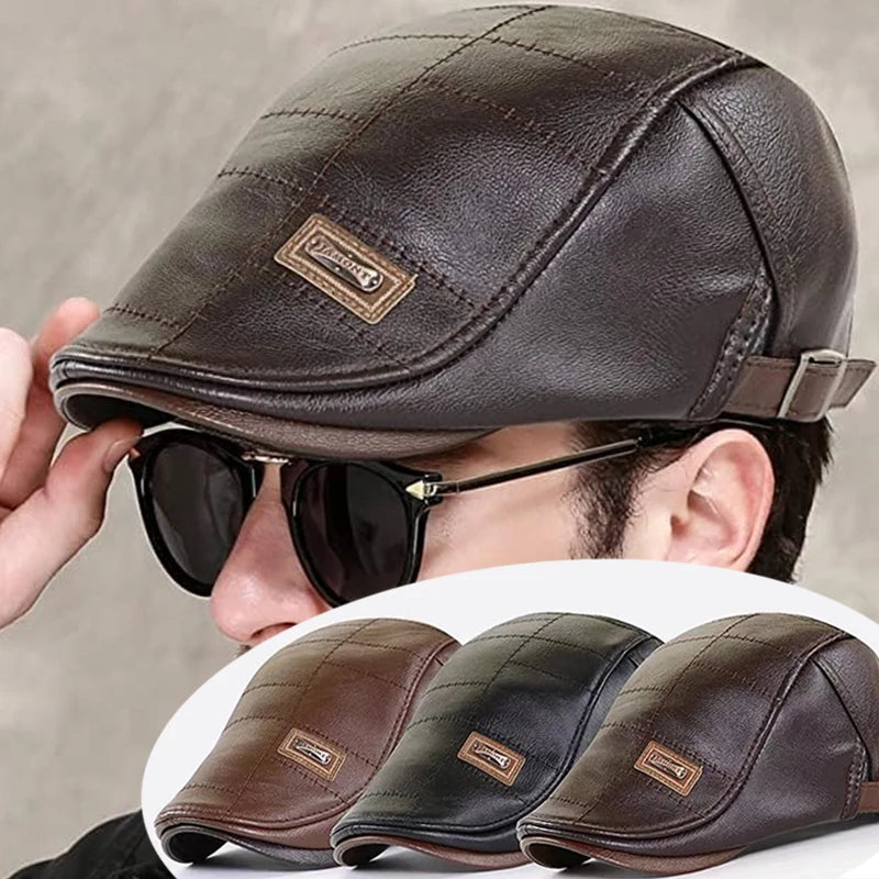 🧢【Kup jeden, drugi dostaniesz gratis】🔥Męski beret skórzany w stylu vintage--