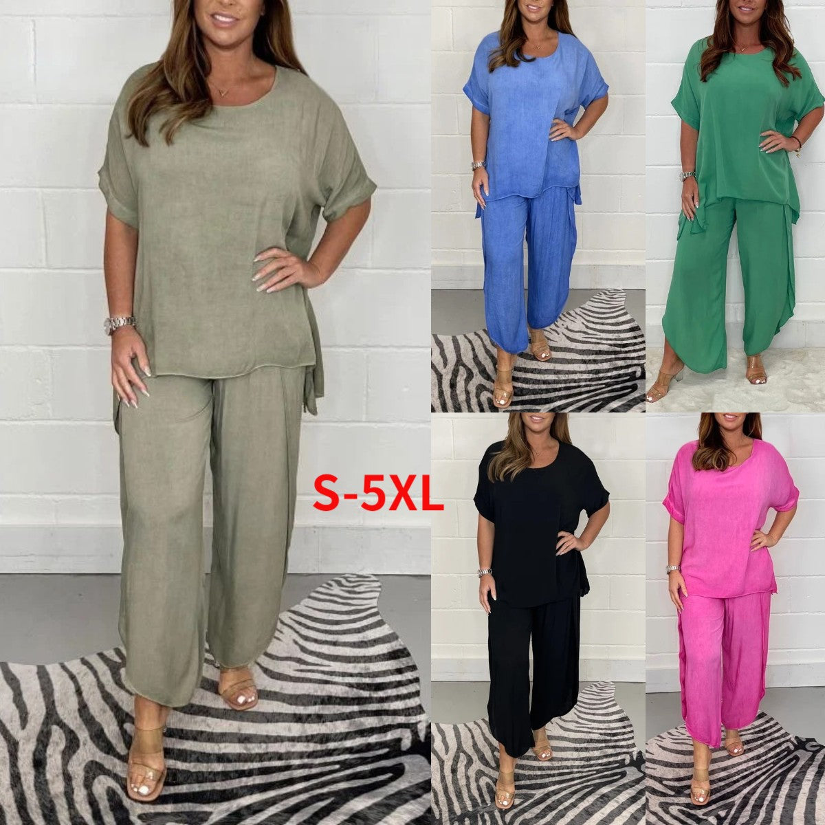 💃💃【Rozmiary S-5XL】Damski casualowy zestaw w dużych rozmiarach 2026 【Bluzka + spodnie】