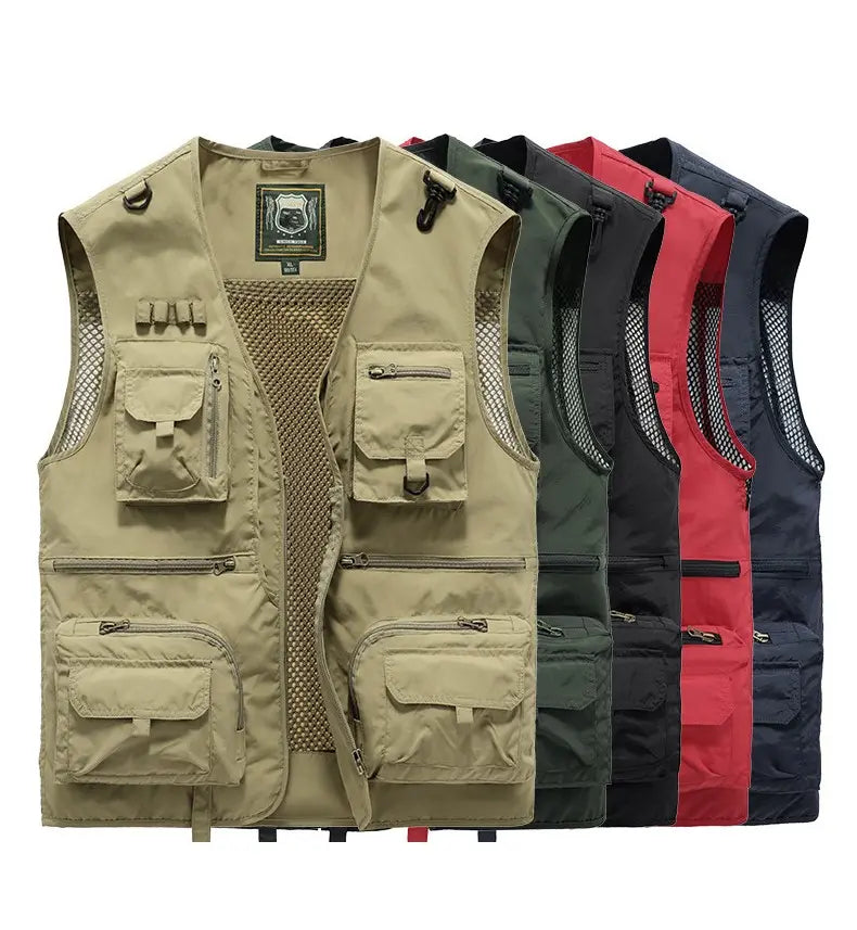 🌴🎣【S-5XL】2026 Nowa wiosenno-letnia seria cienkich kamizelek roboczych/wędkarskich na zewnątrz, oddychająca, trwała, wiele kieszeni - unisex--3924434