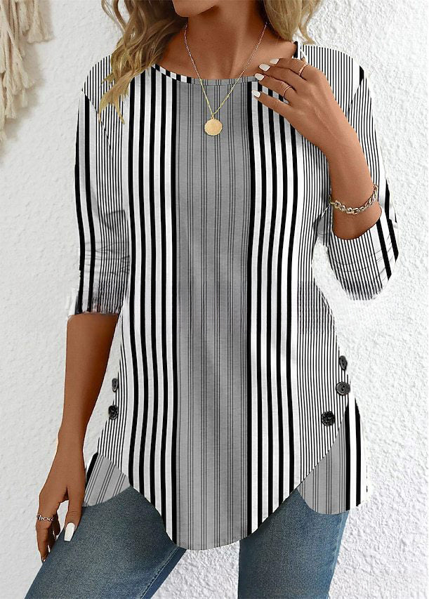 🔥【Ograničeno vrijeme 38% popusta】【S-3XL】Nova proljetna ženska prugasta bluza s printom