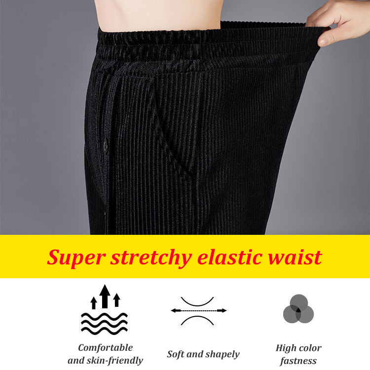 💕【XL-5XL】Aksamitne spodnie damskie zapinane na guziki 3785721