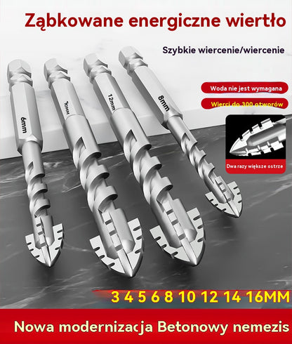 🥇【3+4+5+6+8+10+12】Wiertło mimośrodowe 7. generacji z supertwardej stali wolframowej z ząbkowaną krawędzią