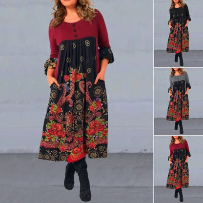 👗【S–5XL】Нова ретро рокля есен/зима 2025 · Стилна, удобна и елегантна