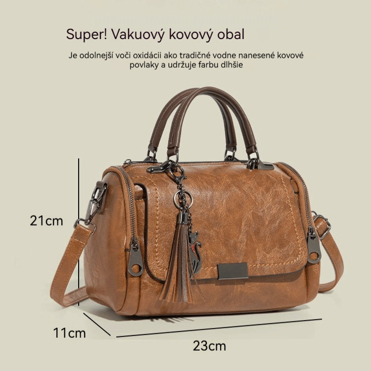 2026 Dámska crossbody taška — retro dizajn s strapcami, jednoliate patchwork prevedenie