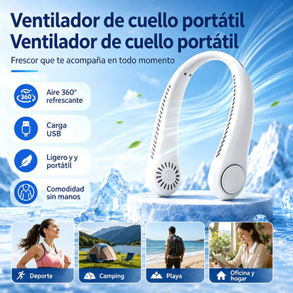 💨 Ventilator za hlađenje koji se nosi oko vrata – izuzetno tih, prijenosan, s rotacijom od 360° – idealan izbor za ljeto 🌞