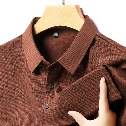🔥【M-4XL】👔2025 Nowa modna męska koszulka POLO z krótkim rękawem w pask✨jedwabna gładkoś✨wygodna i oddychająca