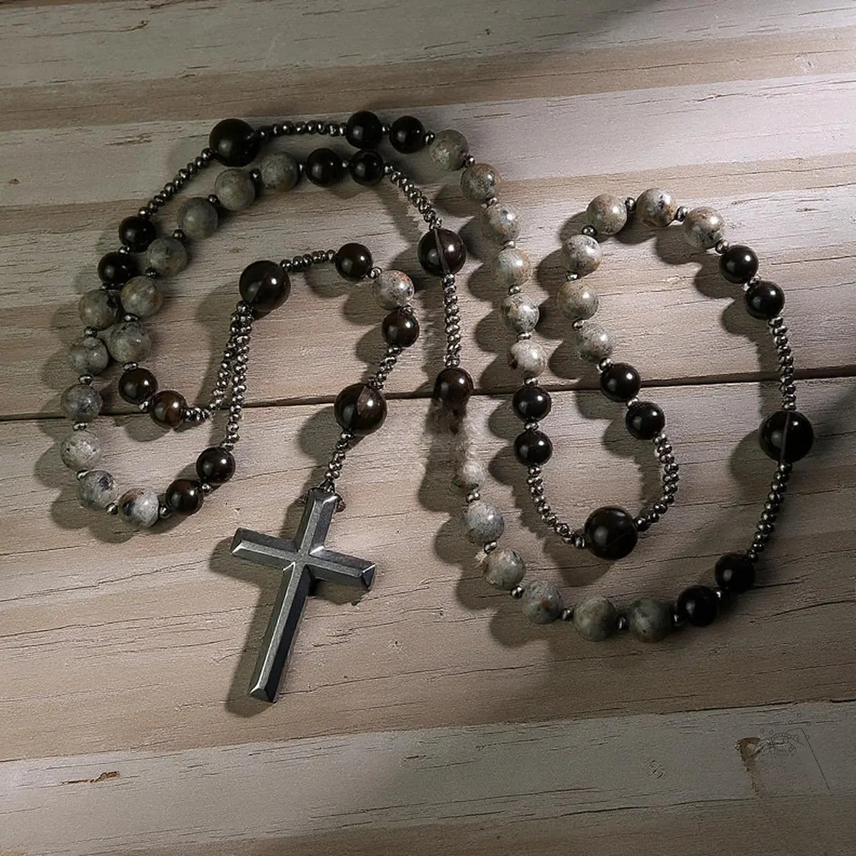 📿😍[Kupite 1, dobijte 1 gratis] 💖✨Ogrlica od prirodnog opsidijana i Yupper perlica, kristal koji štiti od UV-reaktivne energije i liječi