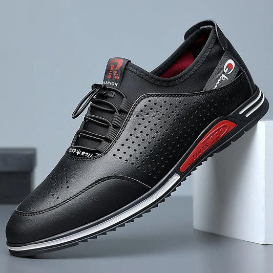 【39-44】 Letnie, oddychające, skórzane męskie buty na co dzień--3666229
