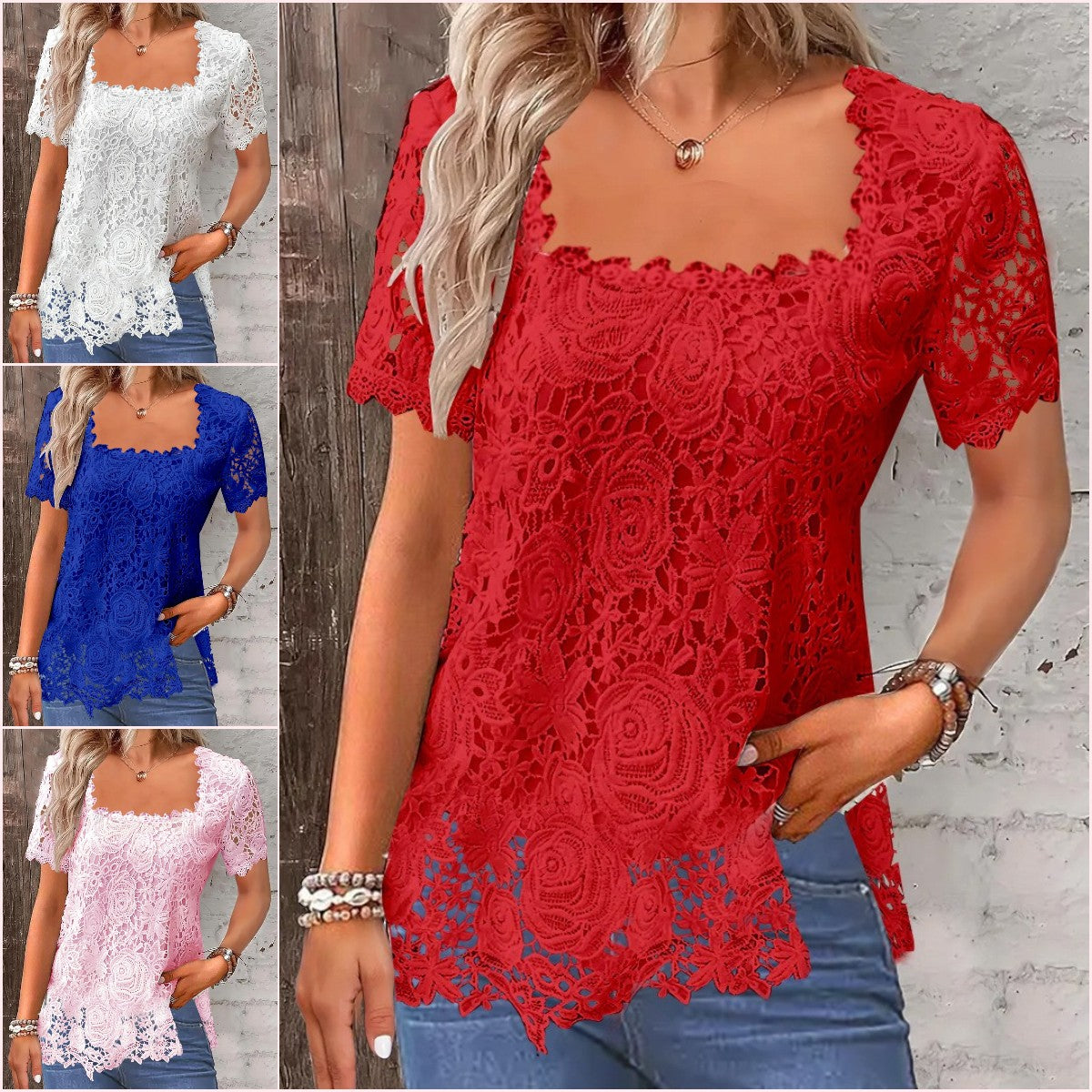 🌼🌼【Letnia nowość】🔶🔶【S-5XL】Elegancka koronkowa koszula, letni bestseller 2025