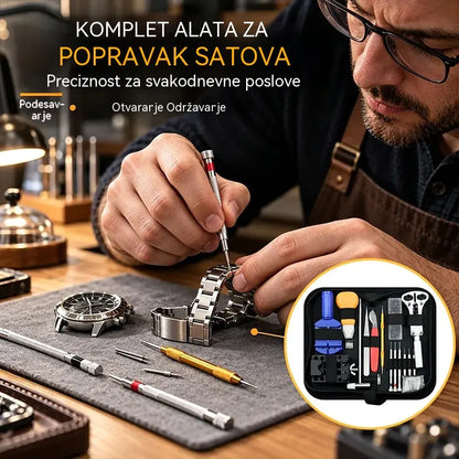 🎉 🔧 Profesionalni set za popravak satova – novi remen, nova baterija, isti sat – popravite ga sami za nekoliko minuta ⌚