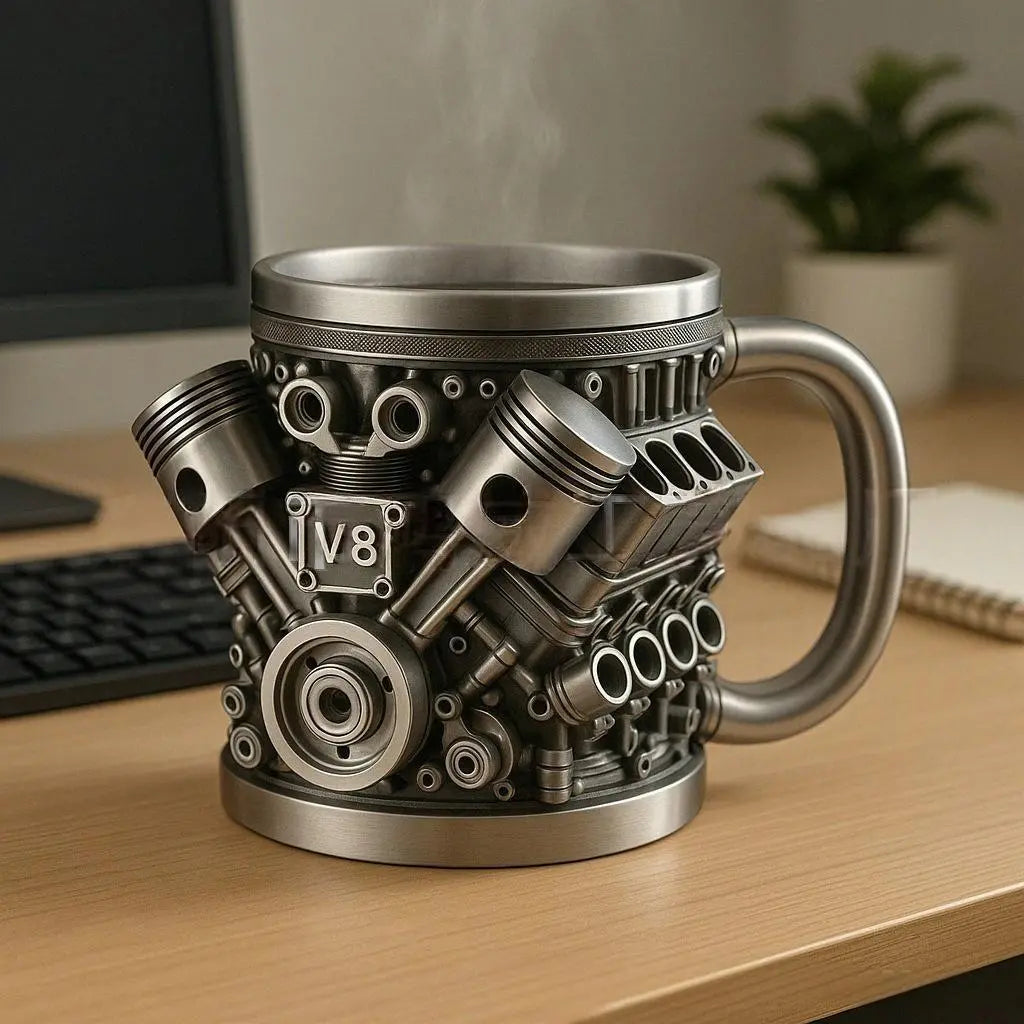 ✨☕Šalica za kavu Creative Engine V6V8 od nehrđajućeg čelika