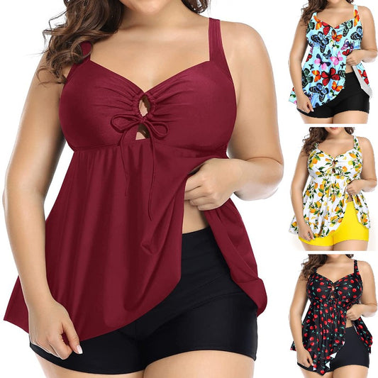 【S-5XL】Nowy dwuczęściowy kostium kąpielowy plus size--3710355