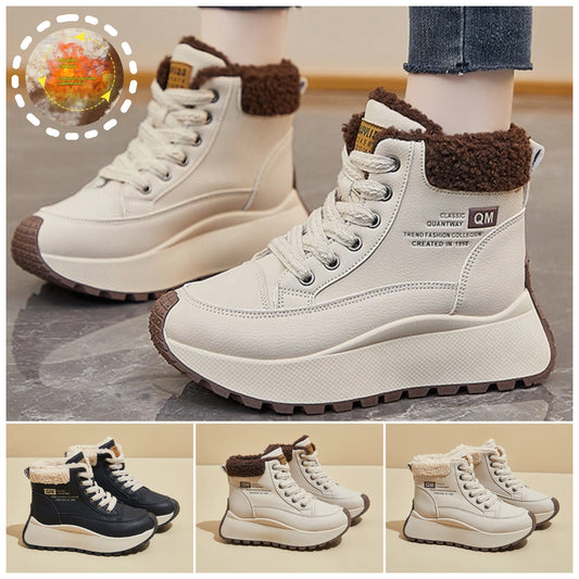 🔥[35-40]🥰Ženski zimski športni čevlji - visoki, puhasti in topli, z debelim nedrsečim podplatom