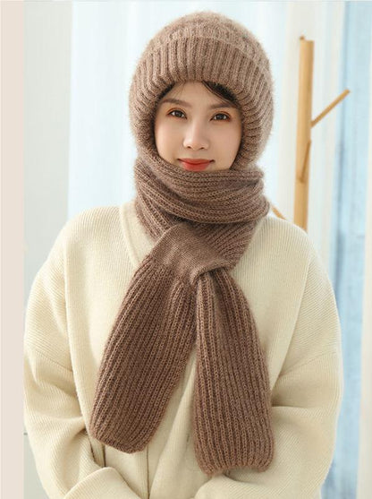 🔥37% ZNIŻKI - 【Czapka + Szalik】🔥🐏 Wysokiej jakości, przyjemny w dotyku, miękki i wiatroszczelny kaptur oraz szalik z wbudowaną ochroną uszu.3837631