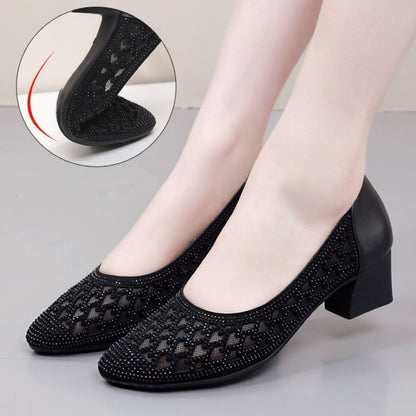 Oferta specjalna💥【35-41】Damskie przewiewne sandały z siateczki z cyrkoniami i ażurowym wzorem