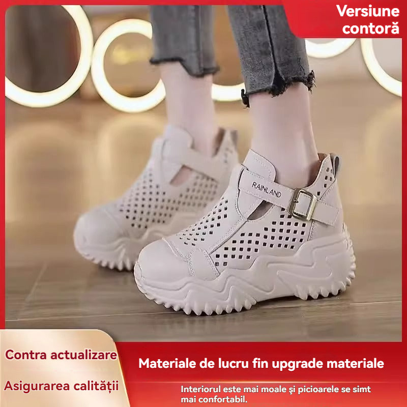 👟【35-40】Nowe sandały damskie z grubą podeszwą, wydrążone, 2025