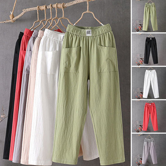 💋[M-4XL] Klasyczne, uniwersalne, damskie, miękkie i wygodne spodnie casualowe, wykonane w 100% z bawełny