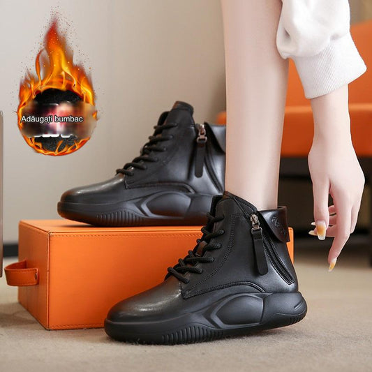 👠👟2024 Jesienno-zimowe nowe białe krótkie buty z grubą podeszwą [Z pluszem/bez pluszu] 3756851