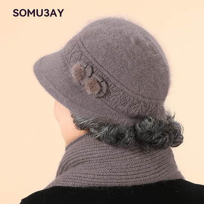 🧶Czapka + szalik🧶 Ciepły towarzysz na zimę: ciepła dziergana czapka