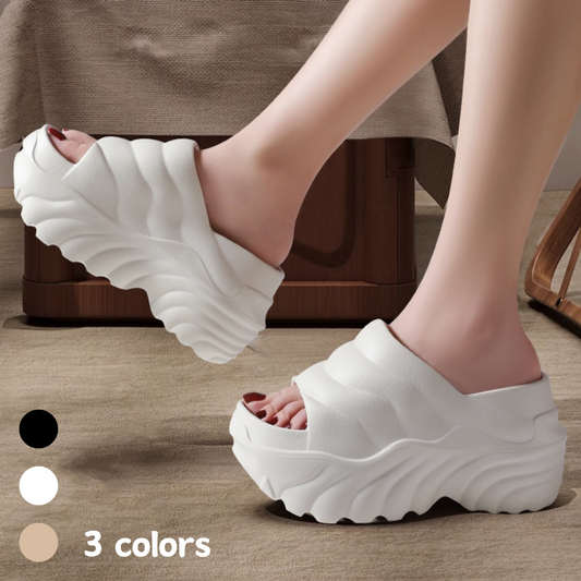 Wyprzedaż cenowa【36-41】Nowe klapki damskie 2025 na koturnie, gruba podeszwa, na zewnątrz, podwyższające i wyszczuplające