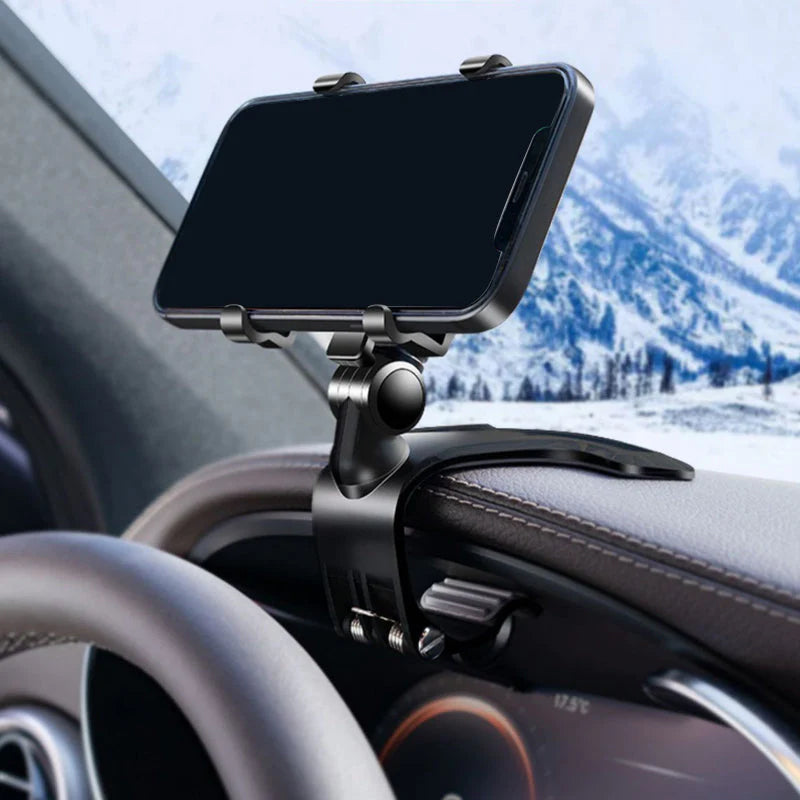 🚗📱Držač za telefon u automobilu koji se okreće za 360°, višenamjenski, može se rotirati vodoravno i okomito.