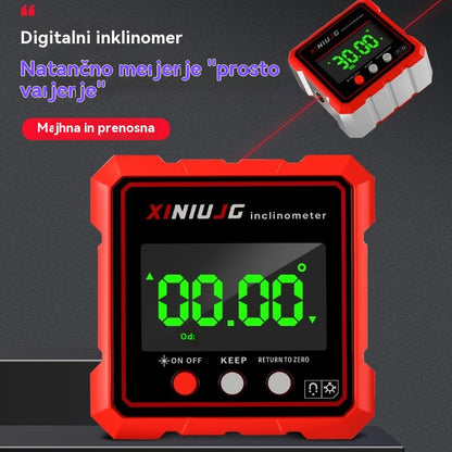 ⚡🔋 Polnilna elektronska nagibna libela z magnetom — metri v sekundah