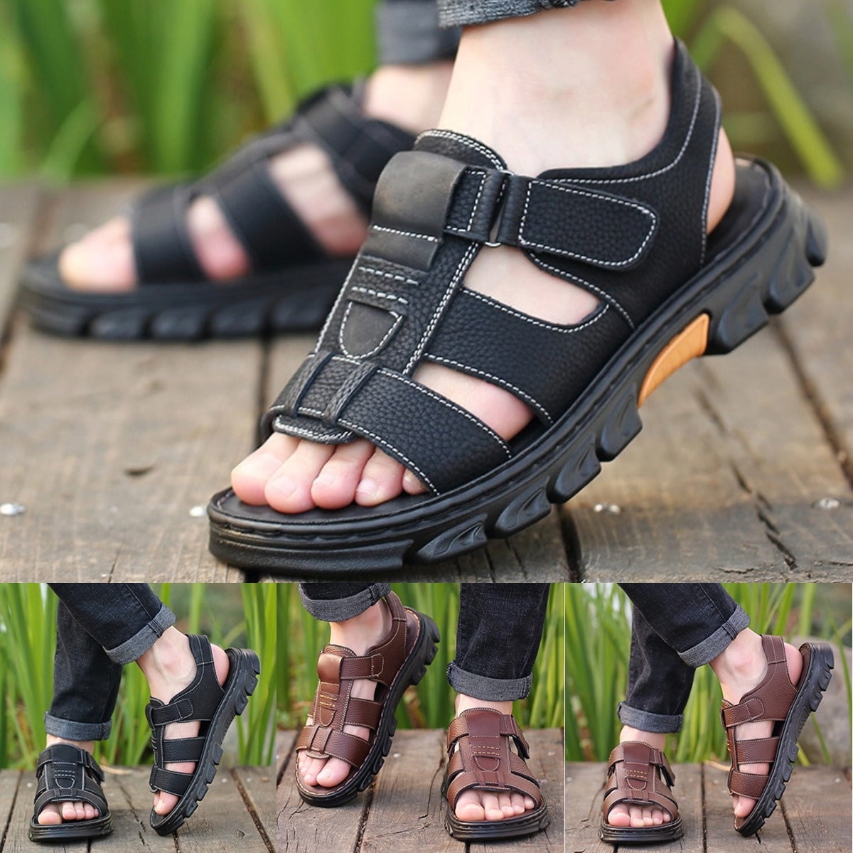 🔥👟 (50% POPUSTA)【Veličina 38 ~ 44】 Ručno izrađene mekane kožne neklizajuće sandale za plažu za muškarce
