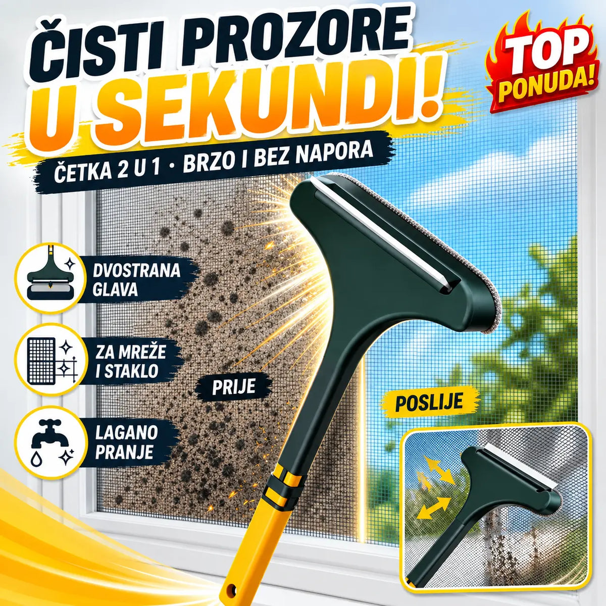 ✨Multifunkcionalna četka za čišćenje 2 u 1✨ Iznimno učinkovit pomoćnik pri čišćenju