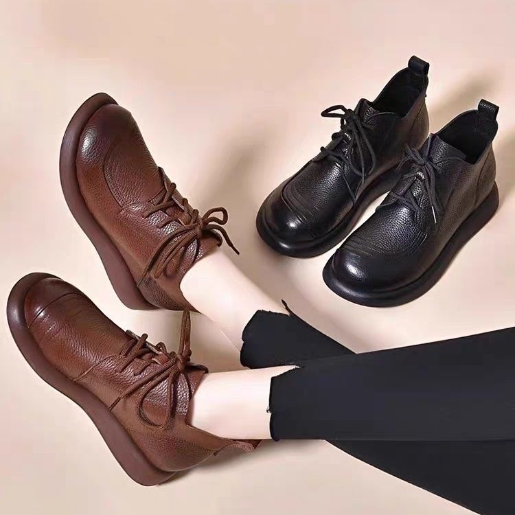 🔥【35-40】 2024 nowe damskie skórzane buty w dużych rozmiarach 3748438