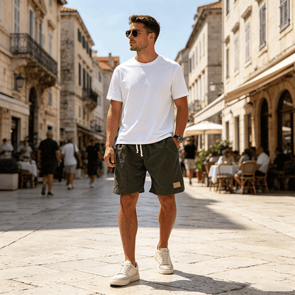 ⏳🔥【Ostatni dzień -50%】👖【S-5XL】【55-110 kg】Męskie casualowe szorty 2026 z efektem lnu i sznurkiem (duże rozmiary).