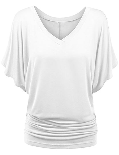 👕✨[50% zniżki] [S-5XL] Damska koszulka z krótkim rękawem, nowa na rok 2025, modne rękawy typu nietoperz