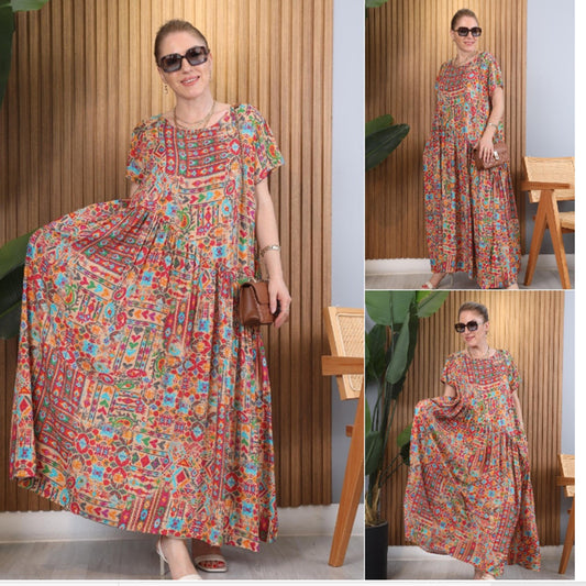 【S-5XL】👗Nowa letnia elegancka tiulowa sukienka w kwiaty 3710191