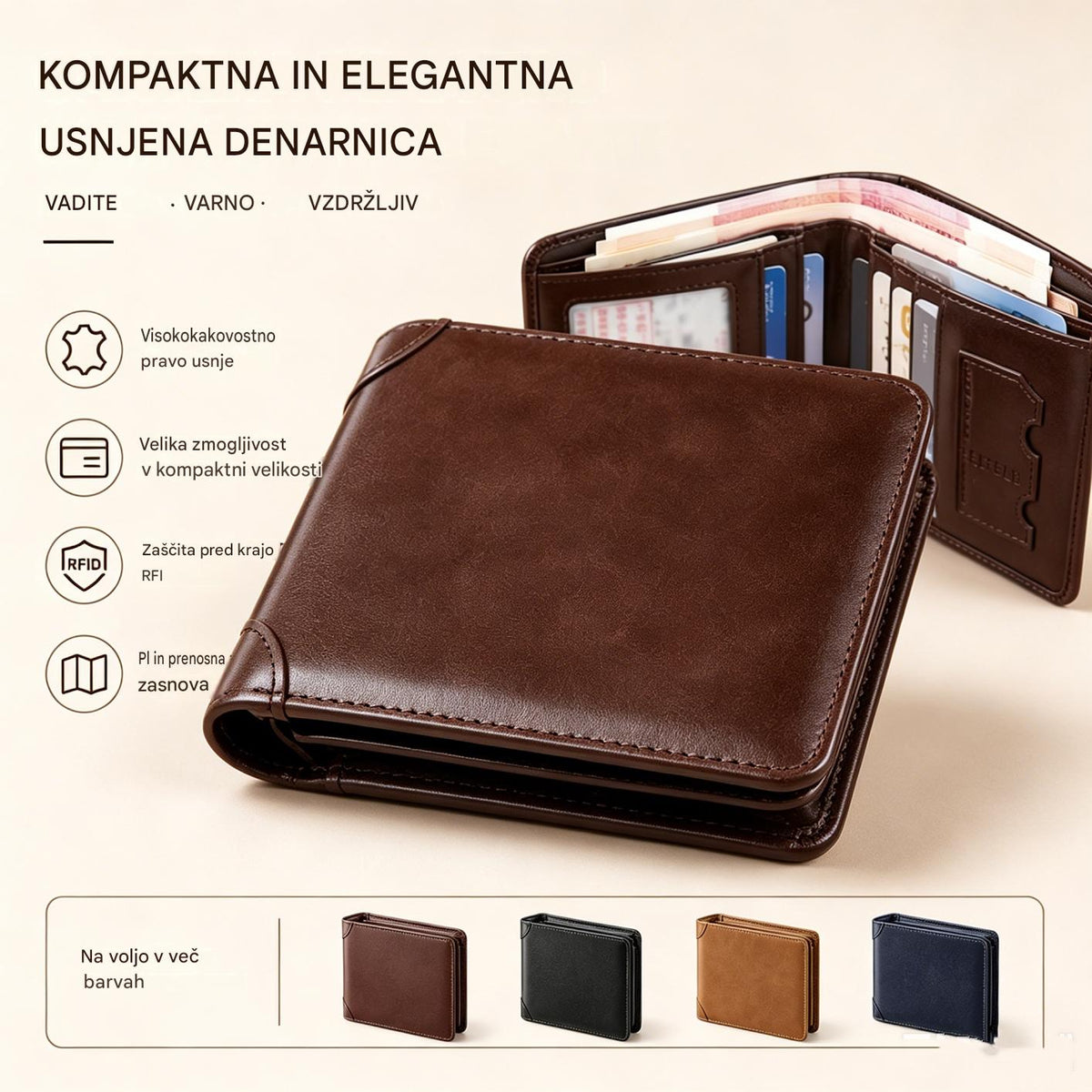 👝✨ Novi muški novčanik od prave kože sa zaštitom od krađe