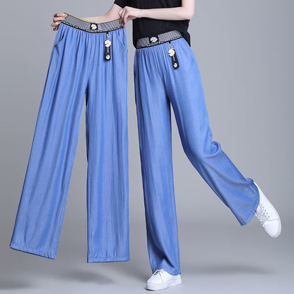 Kup jeden i otrzymaj drugi gratis👖Jedwabne jeansy z wysokim stanem i szerokimi nogawkami Ice