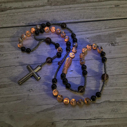 📿😍[Kupite 1, dobijte 1 gratis] 💖✨Ogrlica od prirodnog opsidijana i Yupper perlica, kristal koji štiti od UV-reaktivne energije i liječi
