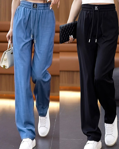❤️👖【S-3XL】2025 ice silk jeansy z wysokim stanem i szerokimi nogawkami spodnie casualowe proste spodnie, wygodne i oddychające