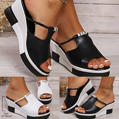 🔥👡【Oferta limitată】Sandale damskie na koturnie ze skóry naturalnej, wyszczuplające i wydłużające nogi, rozmiary 36-43