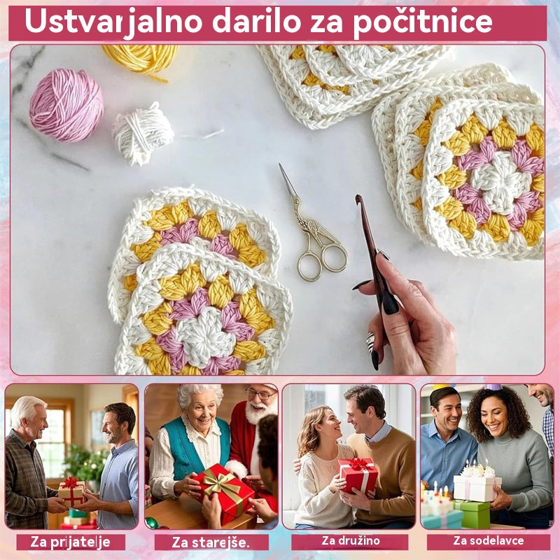 🔥50 % popust🔥🧩🧷【50 edinstvenih dizajnov】Komplet kvačkanih voščilnic