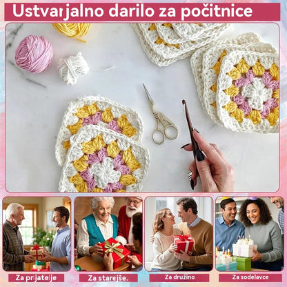🔥50 % popust🔥🧩🧷【50 edinstvenih dizajnov】Komplet kvačkanih voščilnic