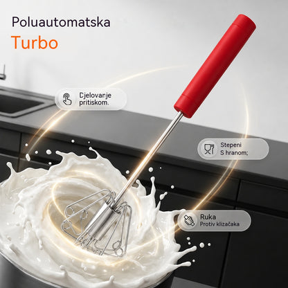 🥳Kupite 1, dobijte 1 gratis💞💪 50% popusta! Poluautomatska ručna pjenjača za jaja: pritisnite i zavrtite - nije potrebna struja. Pjenjača za jaja i vrhnje u sekundama. Nježno za vaša zapešća! ✨🧁