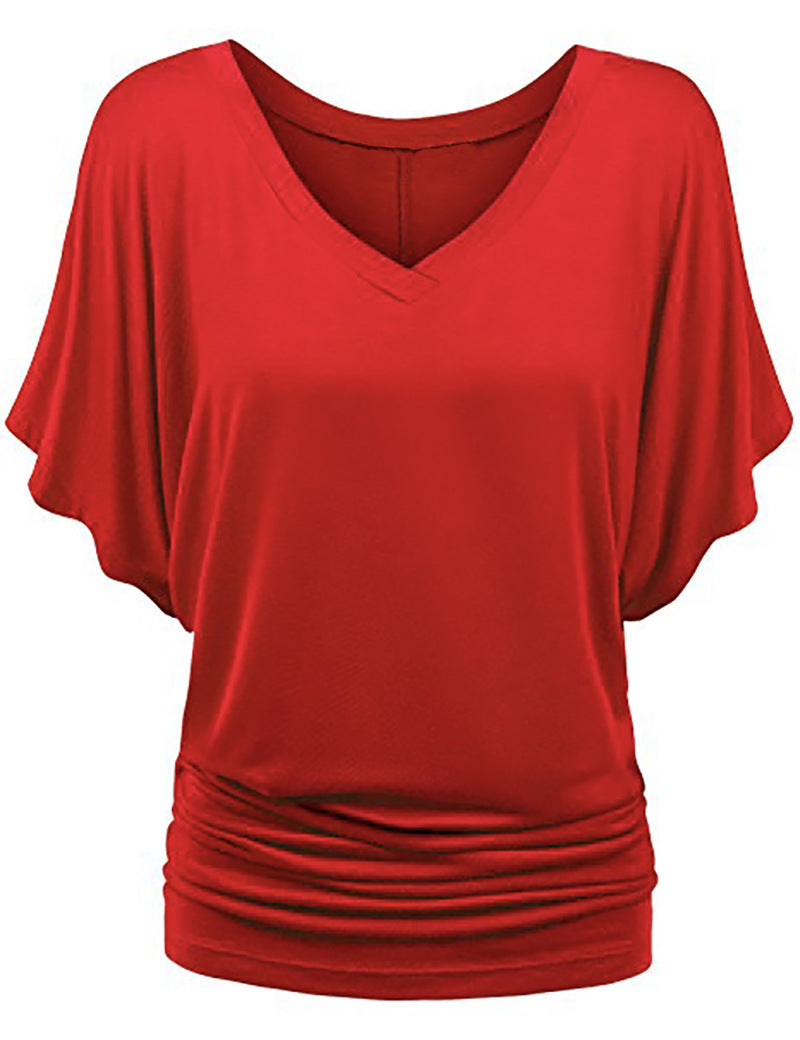 👕✨[50% zniżki] [S-5XL] Damska koszulka z krótkim rękawem, nowa na rok 2025, modne rękawy typu nietoperz