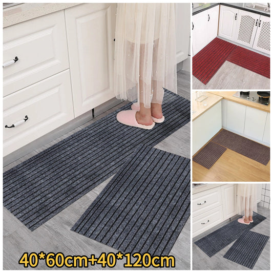 💥(40*60cm+40*120cm) Protuklizna podloga za kuhinju s protukliznim prugama, upija vodu i ulje.