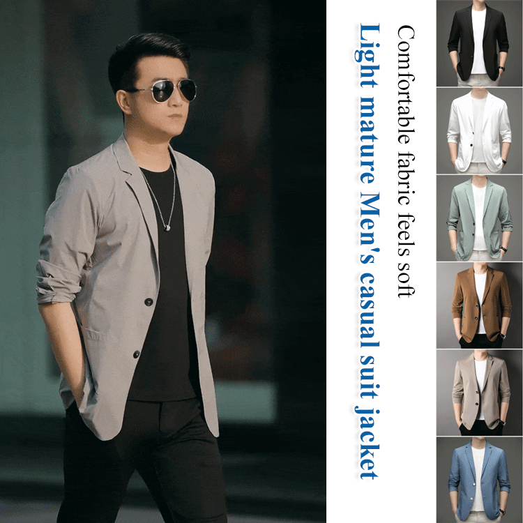 【50% zniżki】【M-5XL】Męska letnia kurtka biznesowa Ice Silk oddychająca--3657248